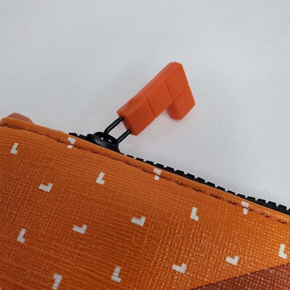 NEW IPSY Tetris Rust Orange White VIDEO GAME PIECE PRINT Cosmetic Travel Bag - Picture 5 of 9